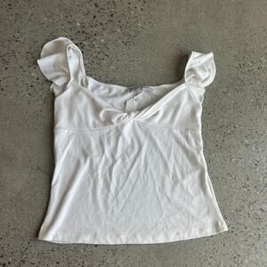 no appt necessary womens medium tank white y2k cami off shoulder top.